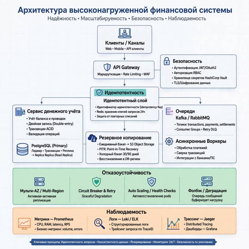 Как разработать высоконагруженную финансовую систему: архитектура, безопасность и защита от сбоев