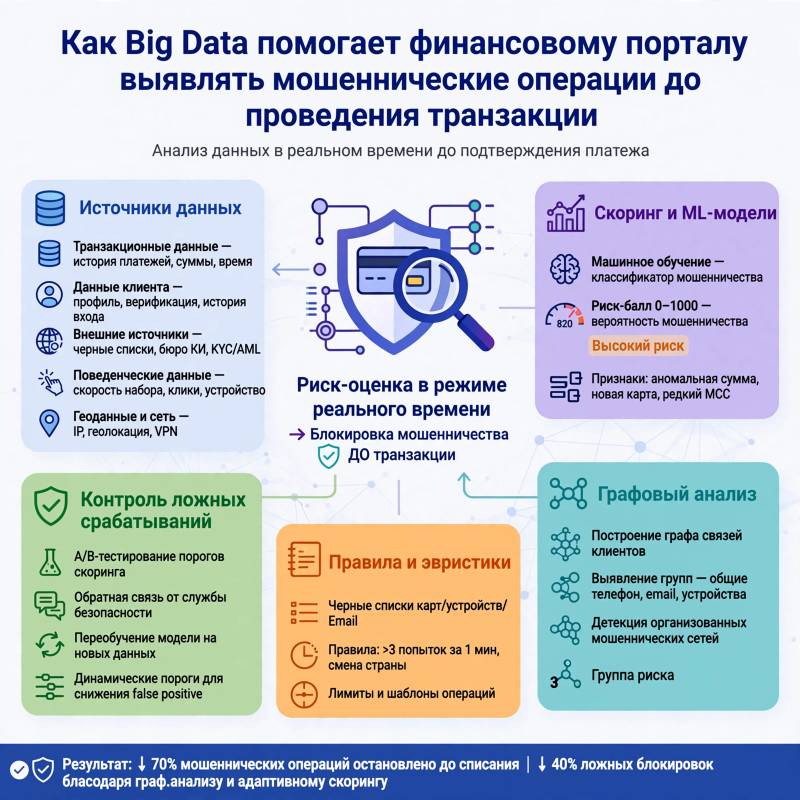 Big Data и фрод-мониторинг: как выявить мошенников на финансовом портале до проведения транзакции
