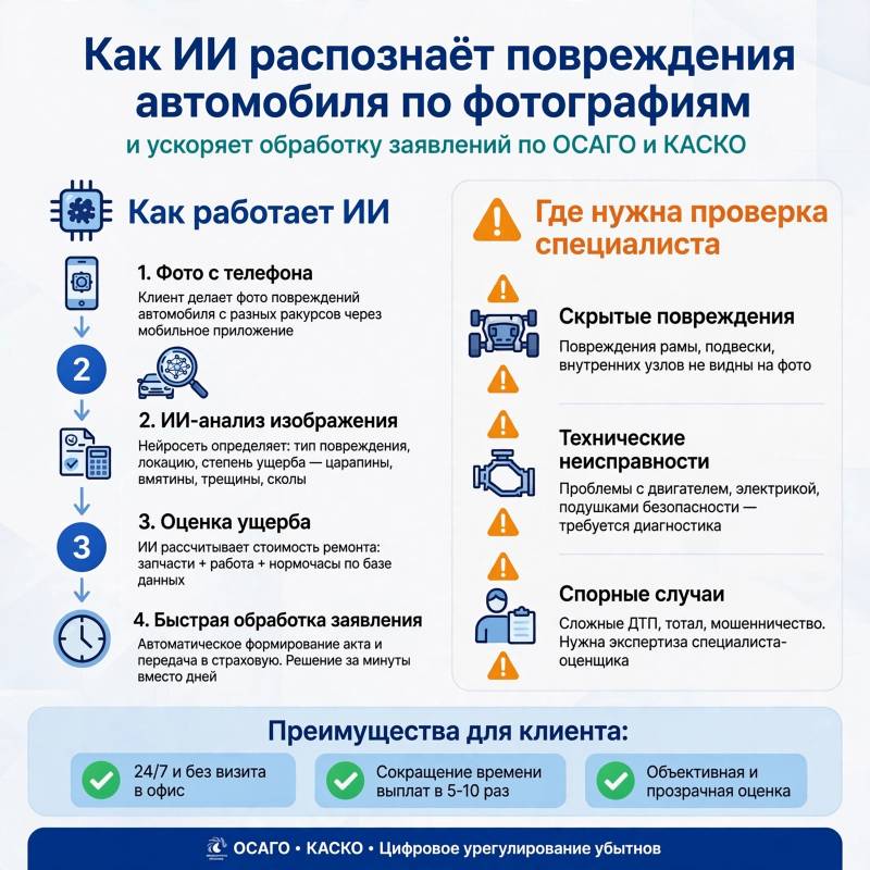 Искусственный интеллект в страховании: как ускоряются оценка ущерба и выплаты по ОСАГО и КАСКО