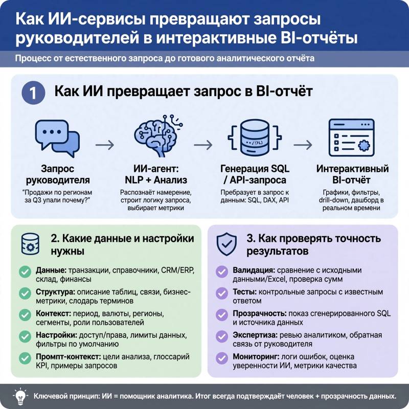 ИИ-сервисы бизнес-аналитики: как создавать интерактивные BI-отчёты по запросу