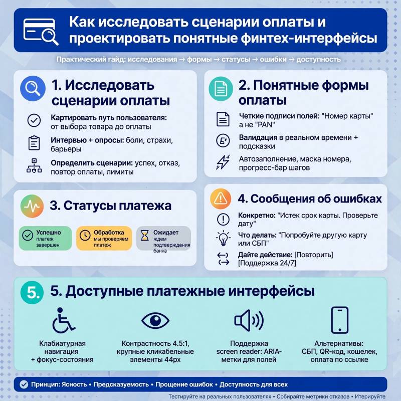 Как спроектировать удобный платежный интерфейс: исследование и UX-решения