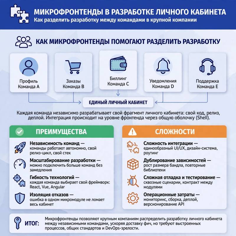 Переход на микрофронтенды при разработке личных кабинетов: зачем это крупному бизнесу