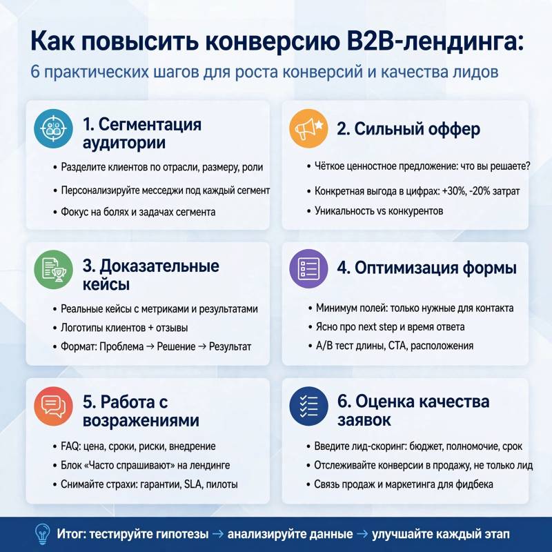 Как поднять конверсию B2B-лендинга с 3% до 15%: анатомия продающего сайта