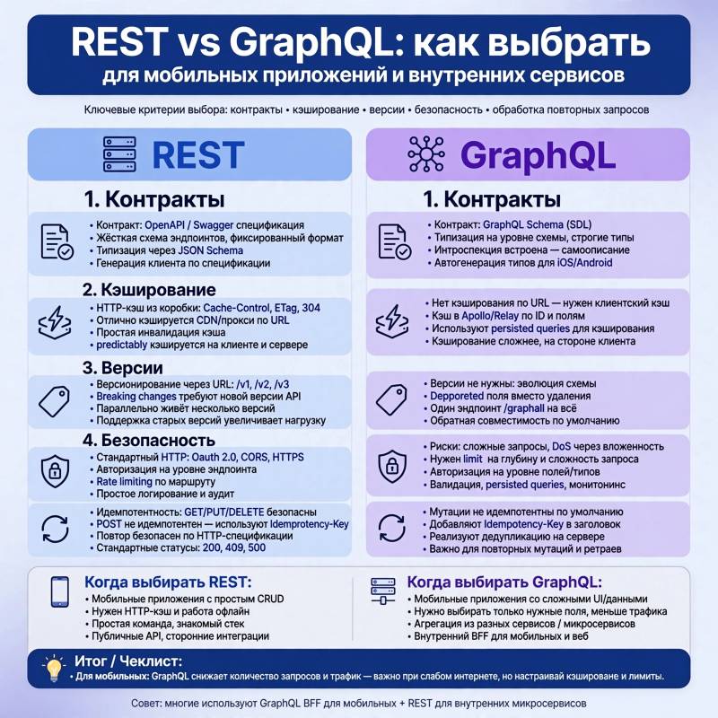 REST и GraphQL для мобильных приложений и внутренних сервисов: как выбрать и спроектировать API
