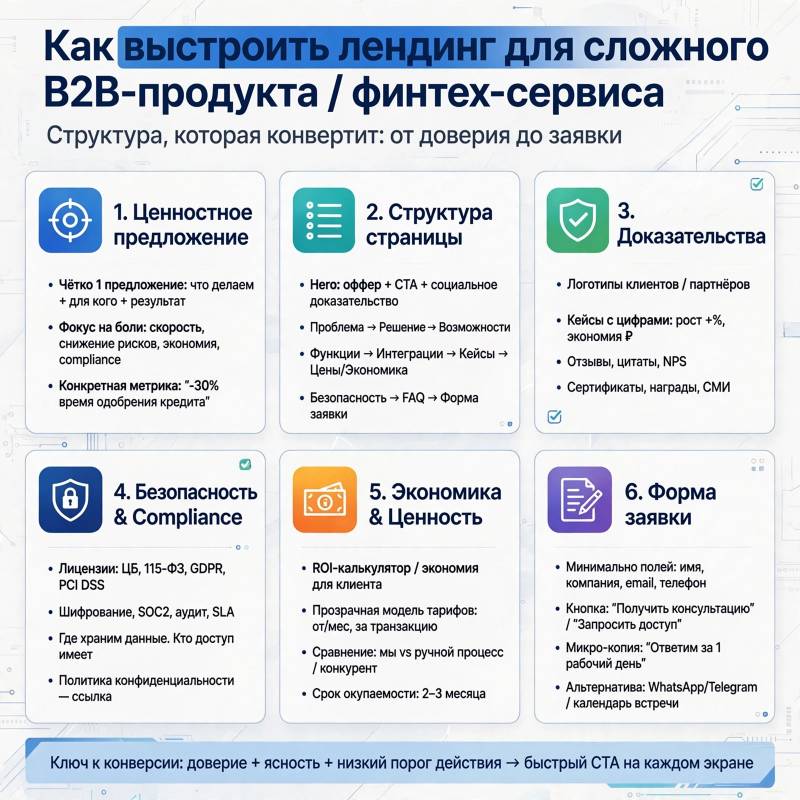 Как сделать продающий лендинг для сложного B2B-продукта или финтех-сервиса
