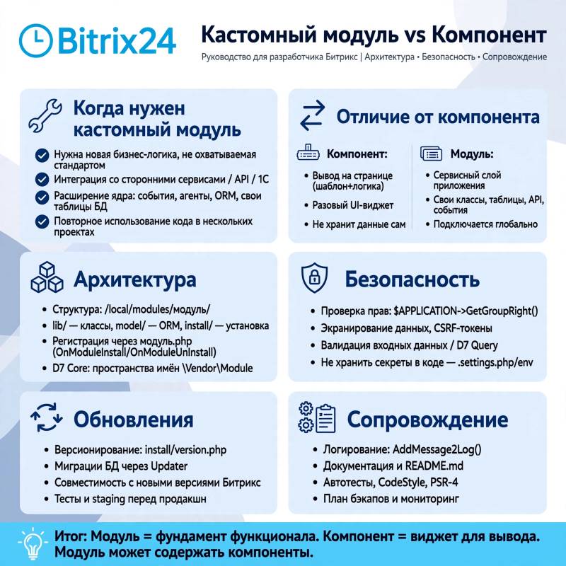 Разработка кастомных модулей для CMS: когда стандартных решений Битрикса уже не хватает